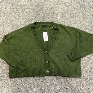 NWT Wild Fable Target Green Cropped Cardigan size Small